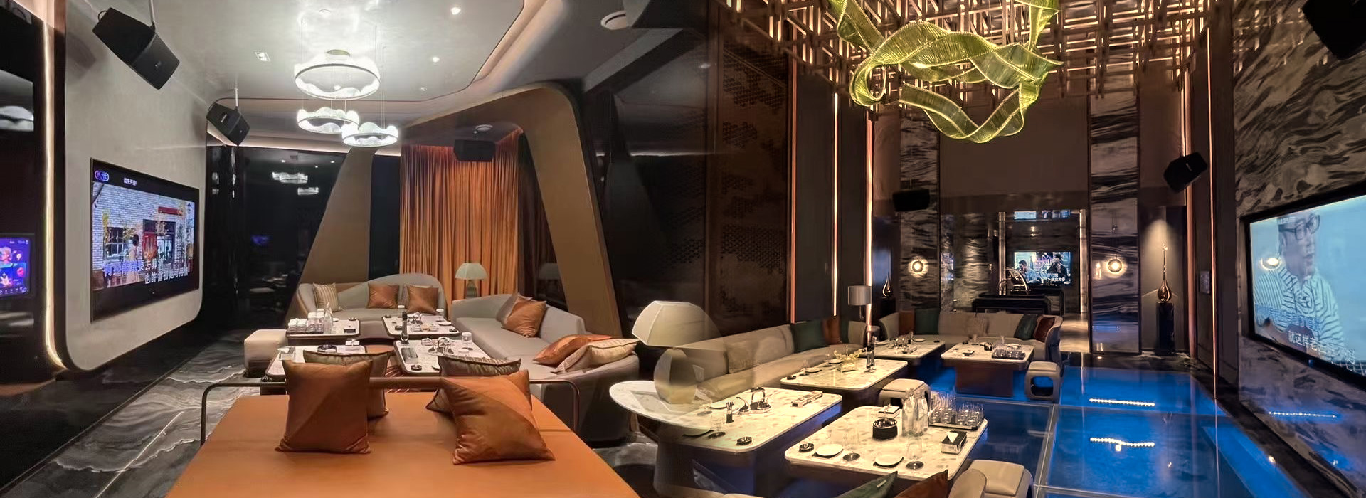 西安玫瑰one KTV豪華大廳展示以及夜總會內(nèi)部包廂展示